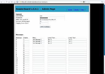 Reader Board Admin Control